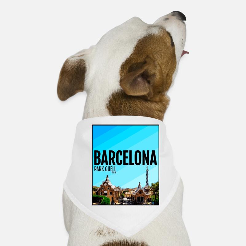 Barcelona City Spain Park Guell Barca Dog Bandana