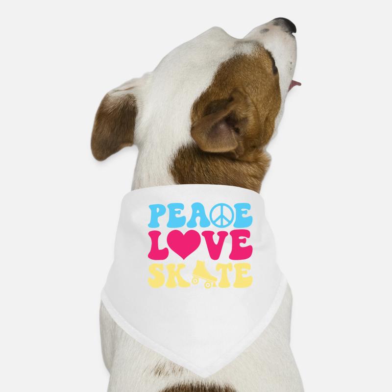 Peace Love Skate - Roller skating Dog Bandana