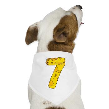 Zahl 7 Ziffer Käse - Hunde-Bandana - Weiß - Vorne