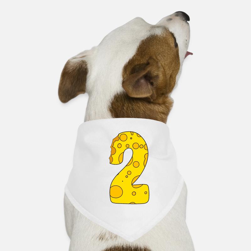 Zahl 2 Ziffer Käse Hunde-Bandana