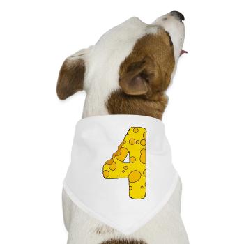 Zahl 4 Ziffer Käse - Hunde-Bandana - Weiß - Vorne