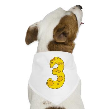 Zahl 3 Ziffer Käse - Hunde-Bandana - Weiß - Vorne