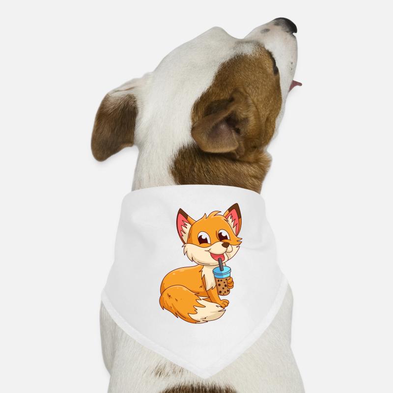 Fuchs mit Bubbel Tee Bubbeltea Fuchs Kinder Hunde-Bandana