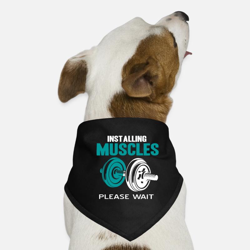 Installation de muscles S’il vous plaît attendre cool Funny Gym Bandana pour chien