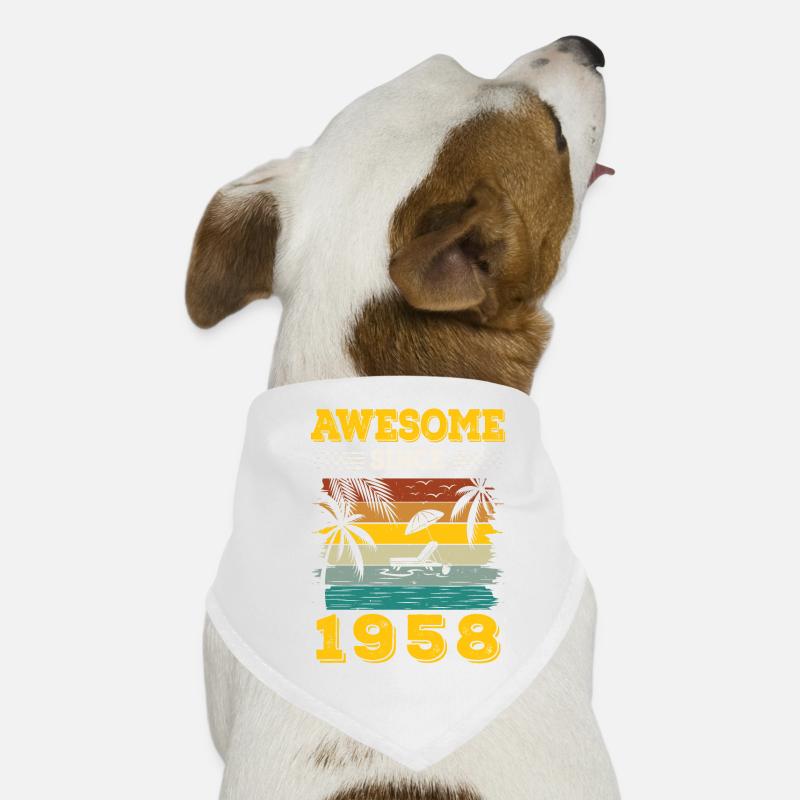 Awesome Since 1958 Vintage Birthday gift Dog Bandana