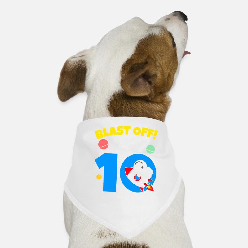 Blast Off I'm 10 10th Birthday Celebration Bday Hunde-Bandana