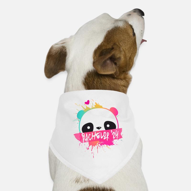 Bachelor '24 Devise avec Panda - Remise des diplômes de l’Université 2024 Bandana pour chien