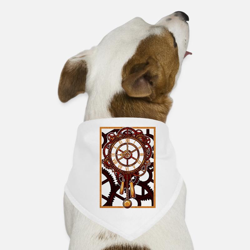 Steampunk Wall Clock Gears Dog Bandana