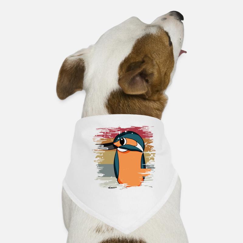 Eisvogel Blauer Vogel Retro Hunde-Bandana