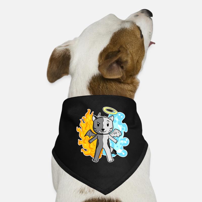 Cat Cat Breed Devon Rex - Angel and Devil Dog Bandana