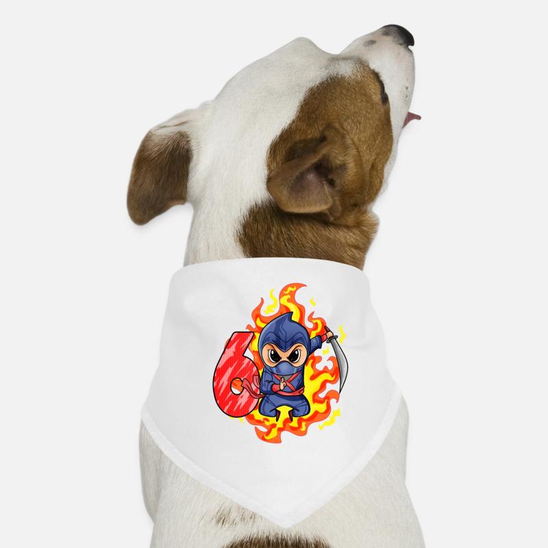 6. Geburtstag Junge 6 Jahre alt Ninja Hunde-Bandana