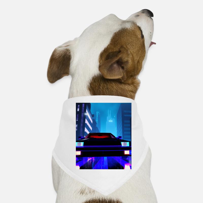 Vaporwave Aesthetic Auto Night Skyscraper Dog Bandana