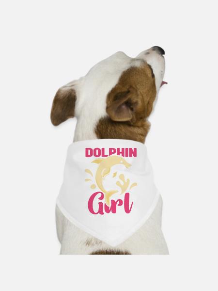 Dolphin Girls Dauphins Dauphins Dolphins Amoureux des dauphins - Bandana pour chien - blanc - Devant
