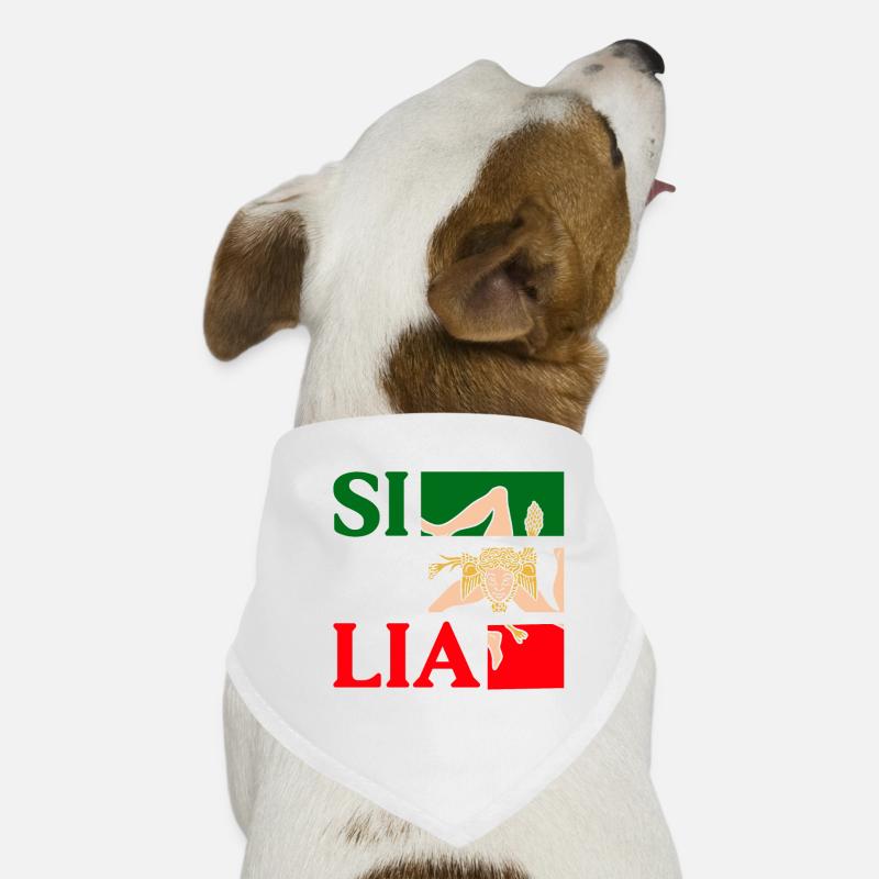 Drapeau de la Sicile Sicile Palerme Italie Bandana pour chien