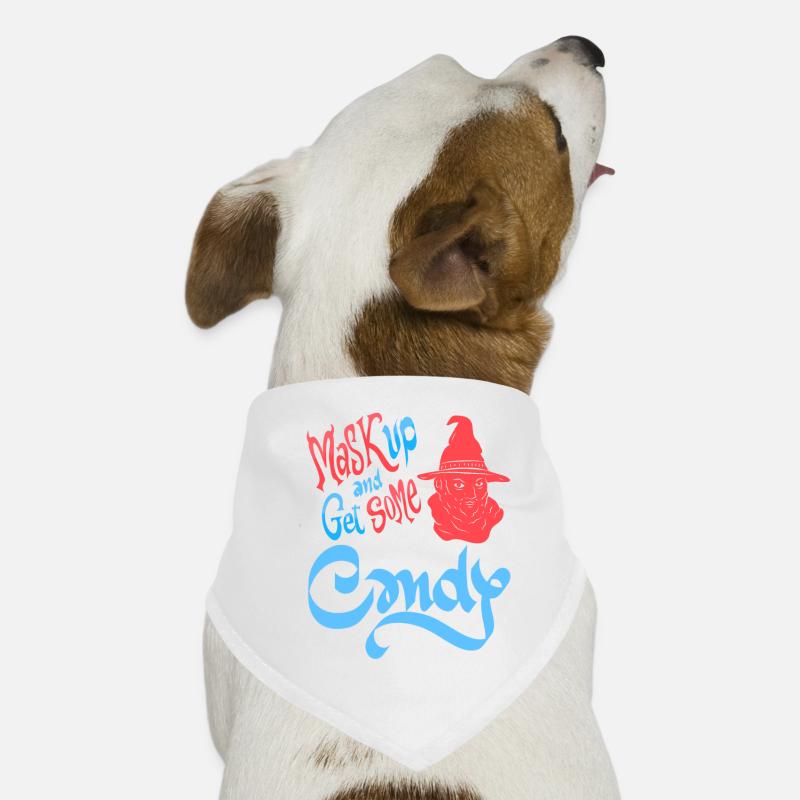 Mask Up & Get Some Candy Retro Halloween Gnome Dog Bandana