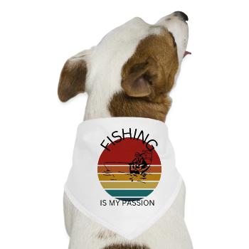 Angeln ist meine Leidenschaft Angeln - Hunde-Bandana - Weiß - Vorne