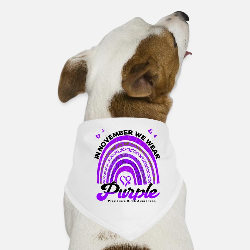 Arc violet conscient de la naissance prématurée Bandana pour chien