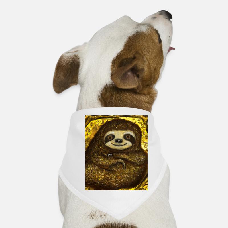 Sloth Portrait Funny Gustav Klimt Style Dog Bandana