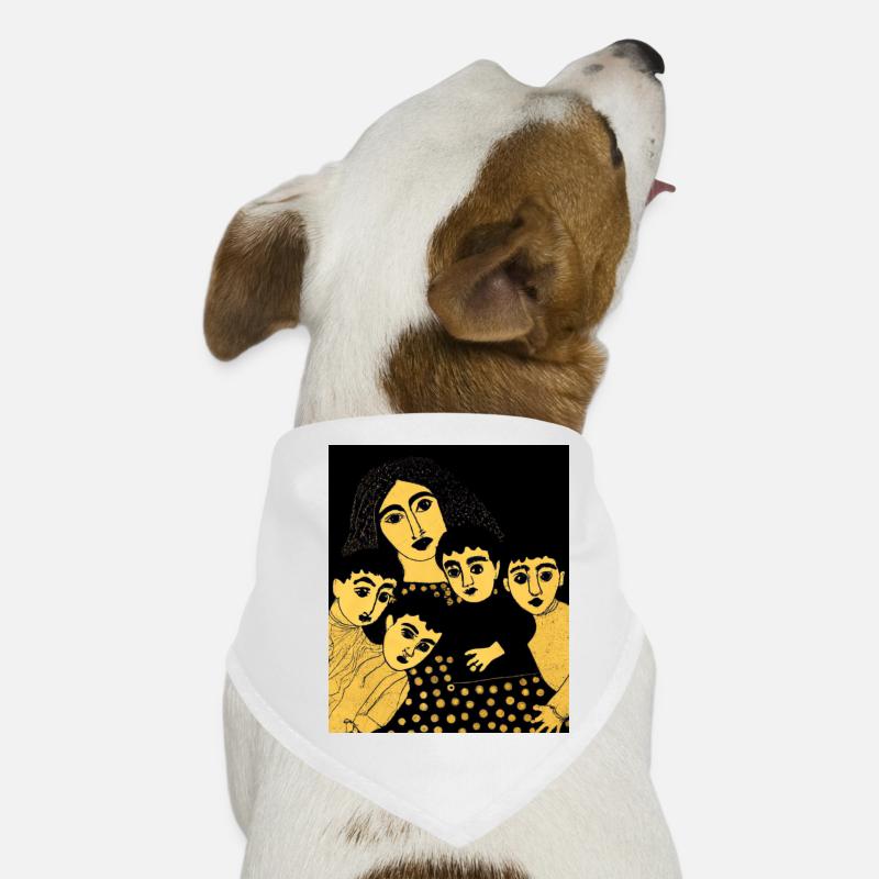 Gustav Klimt Style Portrait Einer Mama Mit Vier Hunde-Bandana