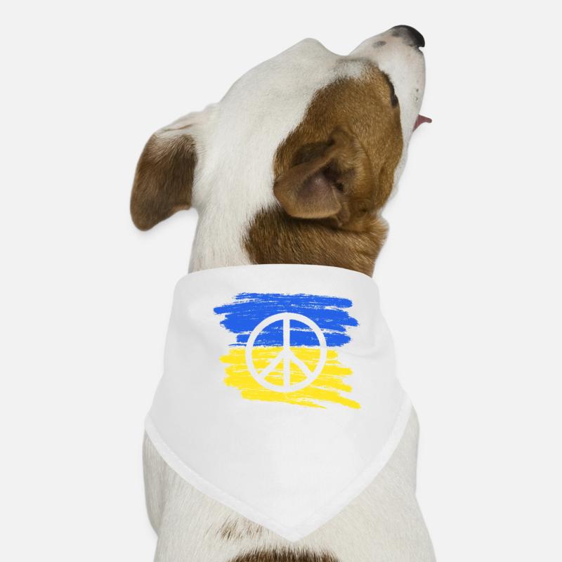 Stand with Ukraine Peace No War Hunde-Bandana