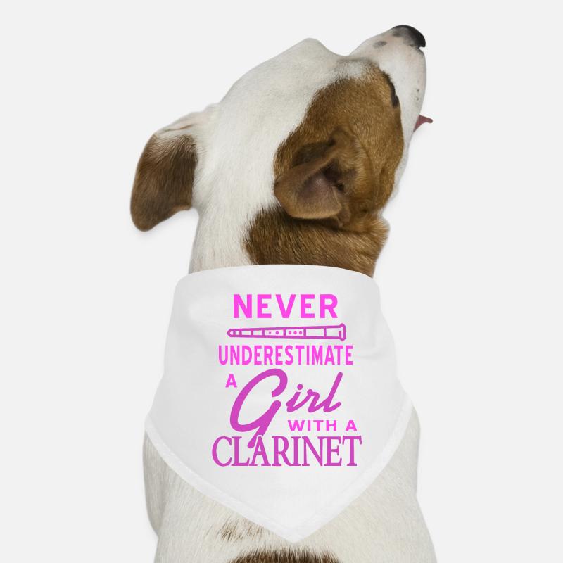 Never Underestimate A Girl With A Clarinet Retro Dog Bandana