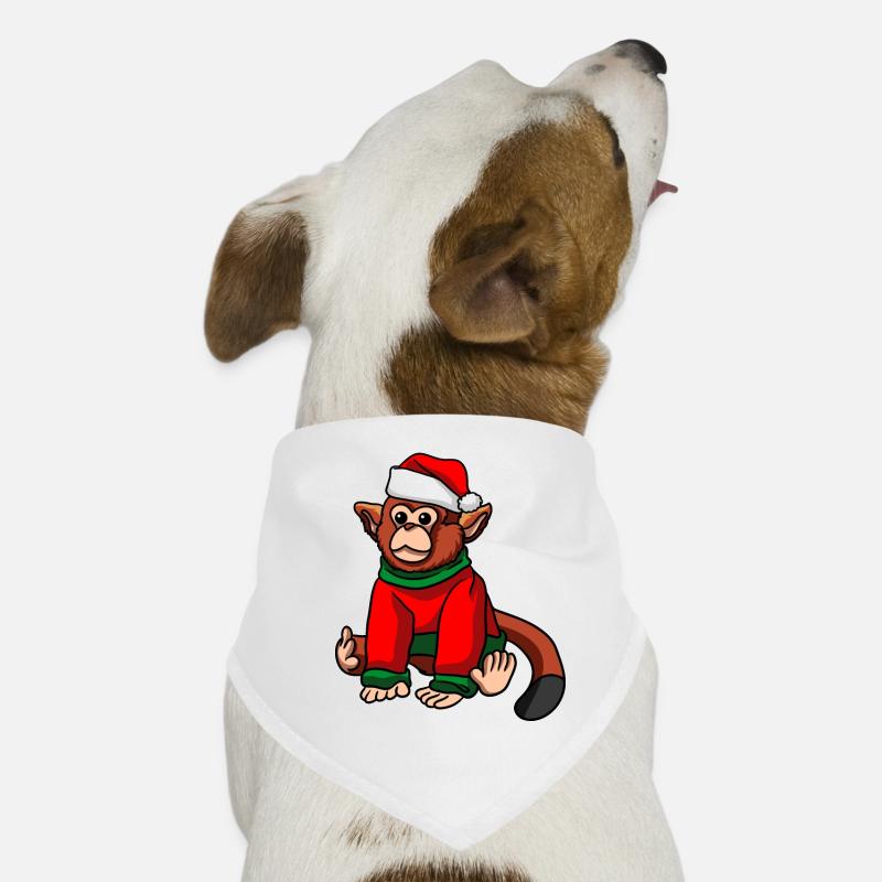 Monkey with Christmas Hat Christmas Costume Dog Bandana