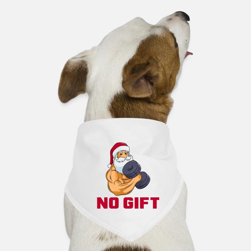 Saint-Nicolas avec haltères Pas d’ascenseur pas de cadeau Bandana pour chien