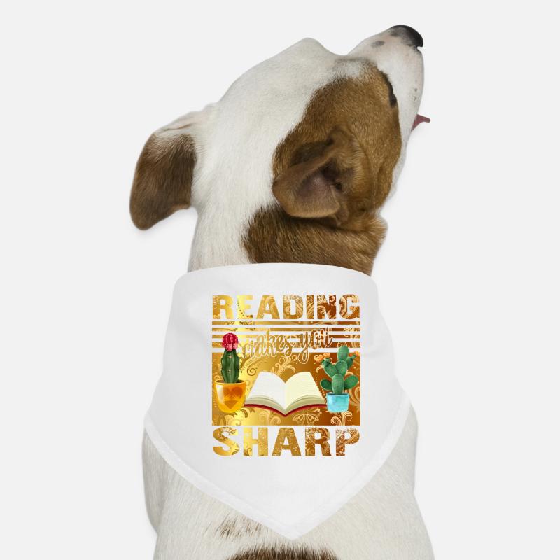 Vintage Reading Shirt Reading Makes You Sharp Dog Bandana