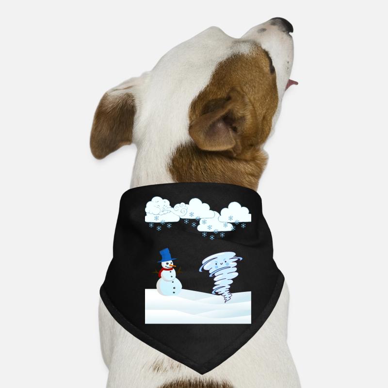 niedlicher Winterschneemann und Wind Hunde-Bandana