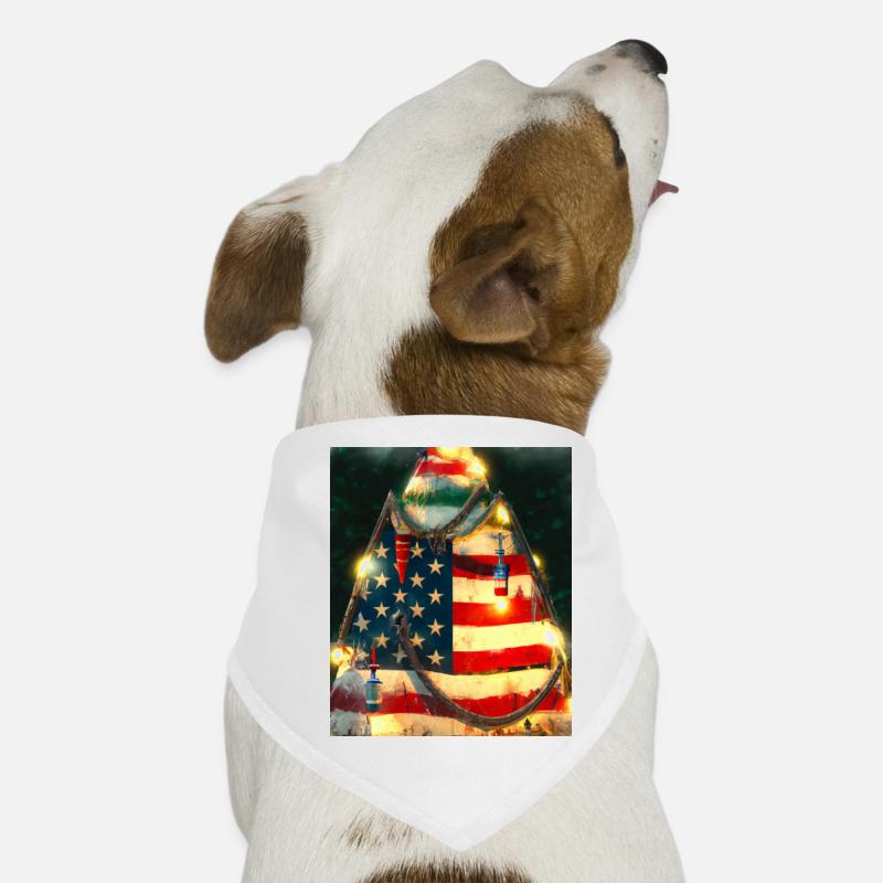 American Christmas Christmas Tree with US Dog Bandana