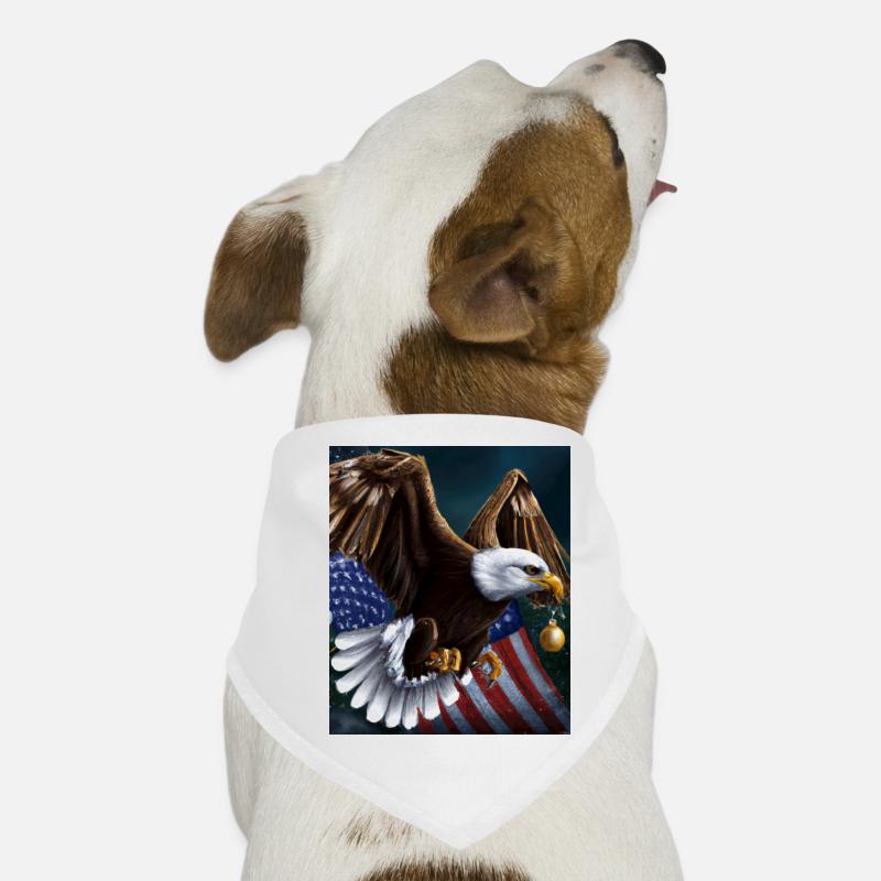 American Christmas White-tailed Eagle with US Flag Dog Bandana