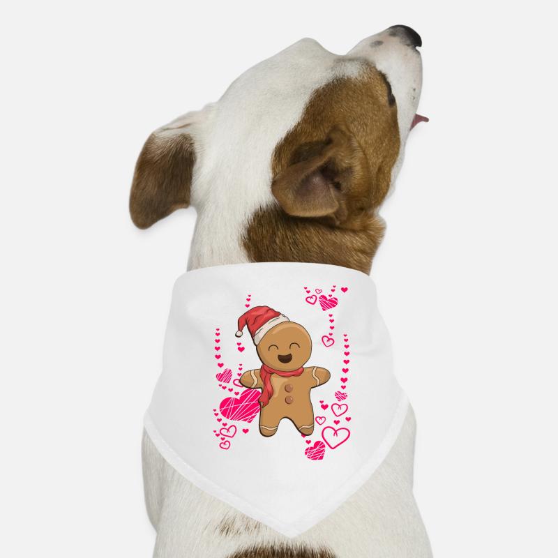 Gingerbread with hearts delicious Dog Bandana