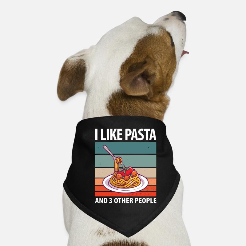 J’aime les pâtes et 3 autres personnes Bandana pour chien