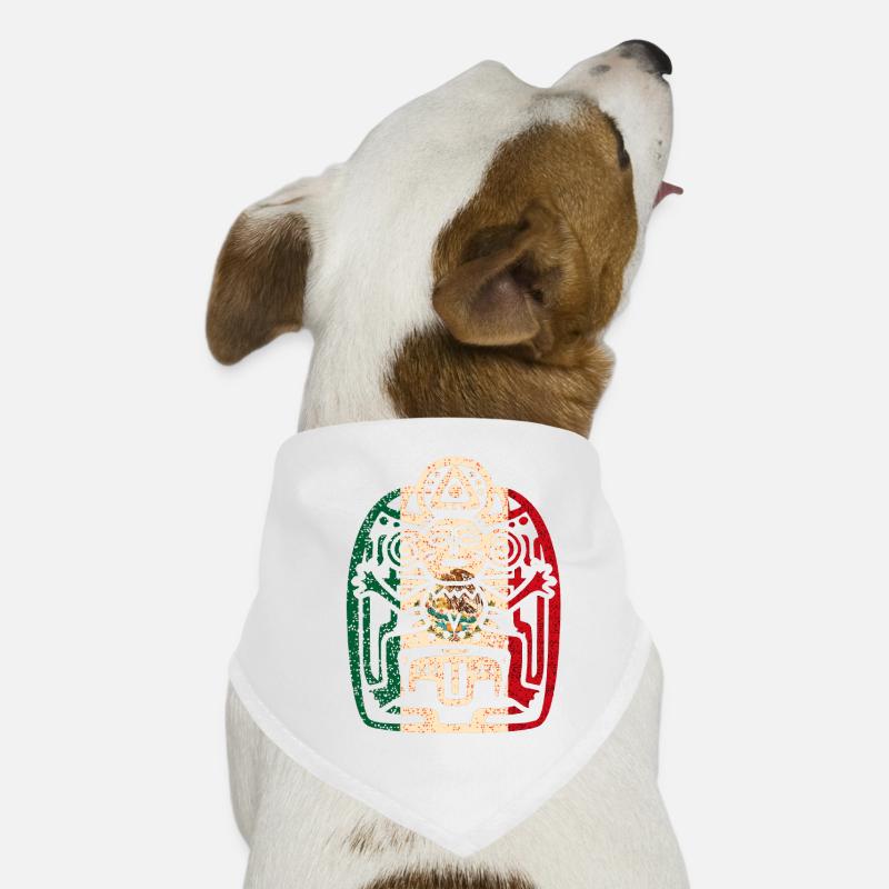 Azteken Mexico - Hunde-Bandana - Weiß