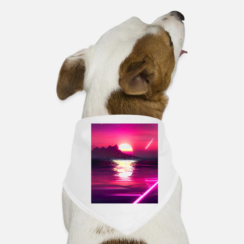 Vaporwave Sun Synthwave Sunset Bandana pour chien
