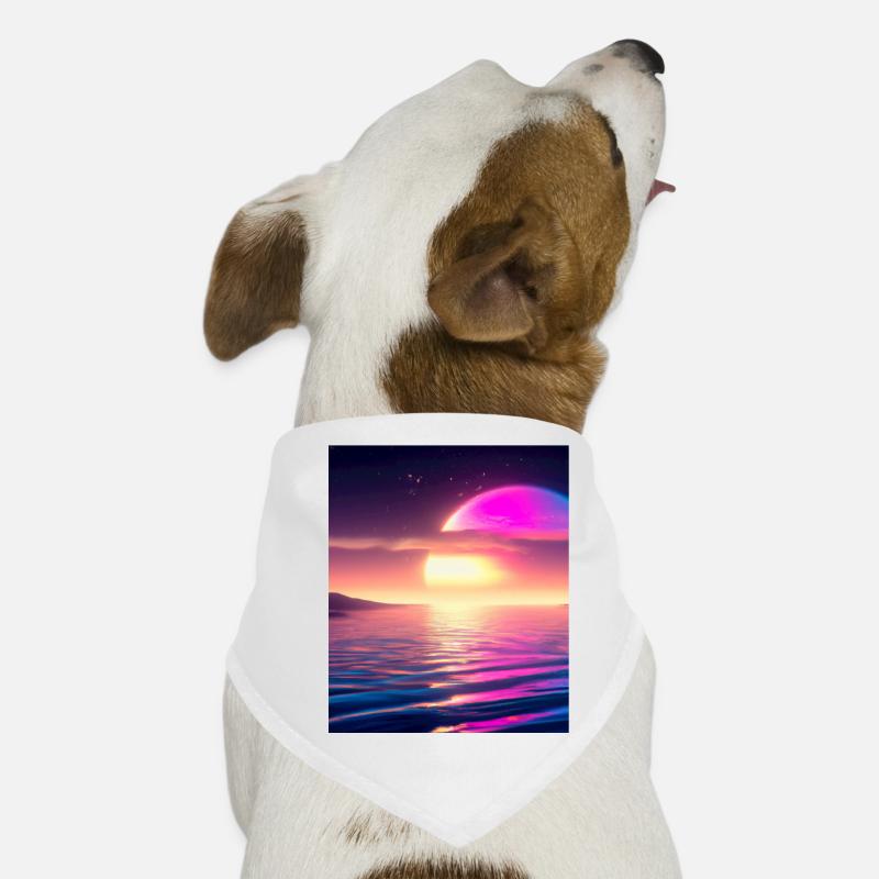 Vaporwave Sun Synthwave Sunset Bandana pour chien
