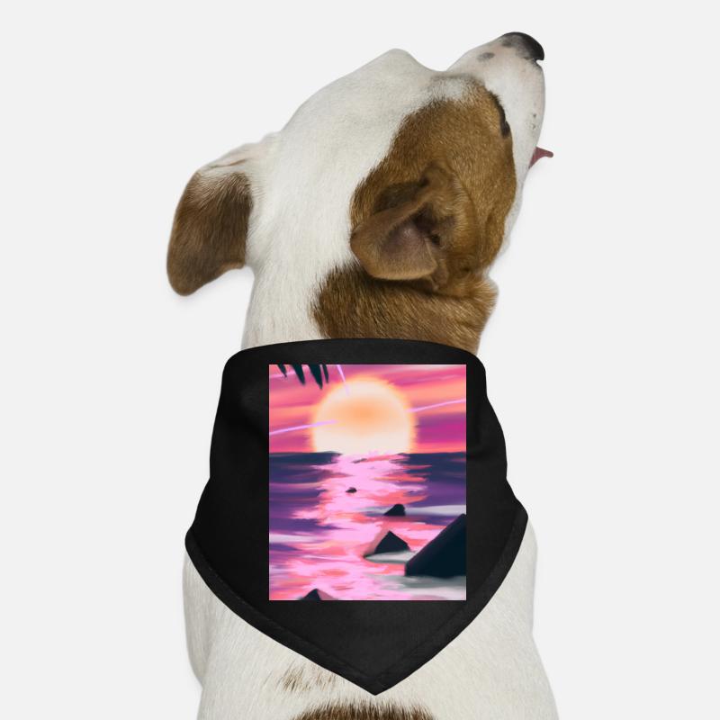 Vaporwave Sun Synthwave Sunset Bandana pour chien
