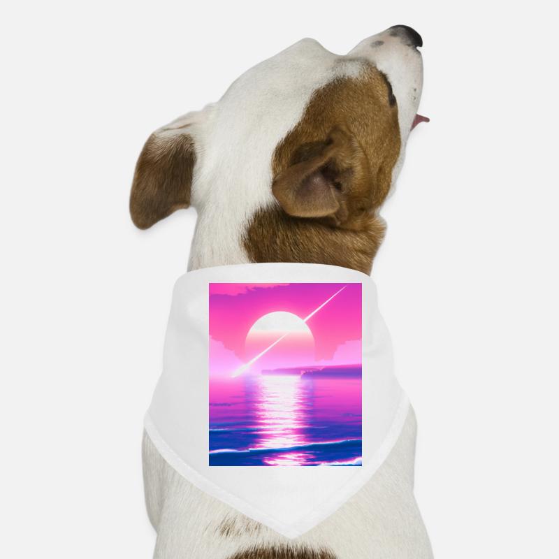 Vaporwave Sun Synthwave Sunset Bandana pour chien