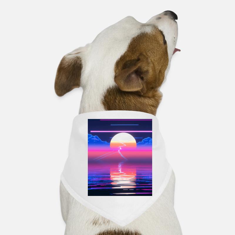 Vaporwave Sun Synthwave Sunset Bandana pour chien
