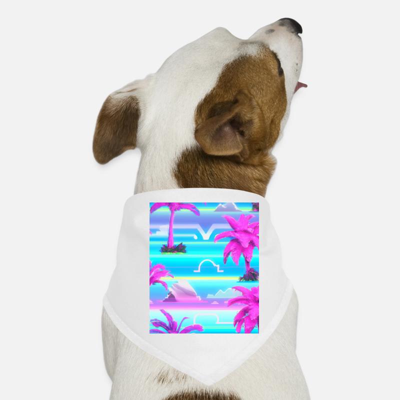 Synthwave Sun Hawaii Vaporwave Esthétique Bandana pour chien