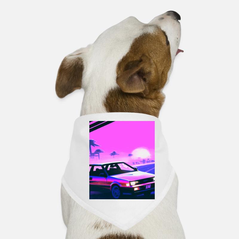 Vaporwave Aesthetic Synthwave Car Dog Bandana