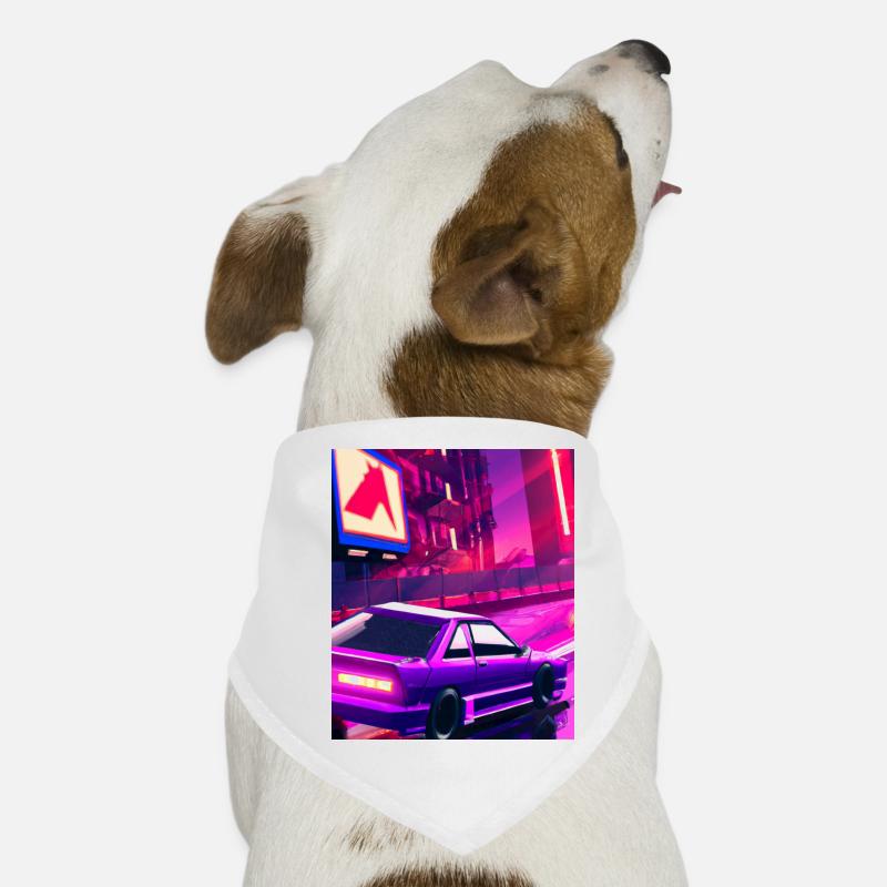 Vaporwave Aesthetic Synthwave Car Dog Bandana