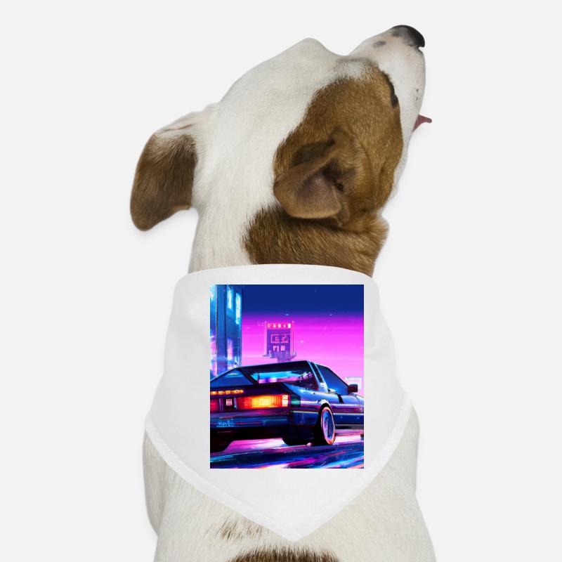 Vaporwave Esthétique Synthwave City Bandana pour chien