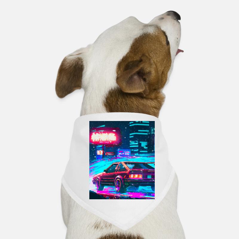 Vaporwave Esthétique Synthwave City Bandana pour chien