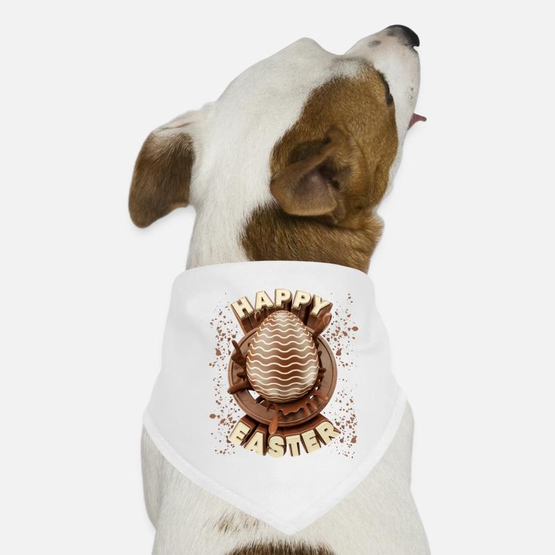 Easter, Chocolate Easter Egg, Happy Easter Saying Dog Bandana