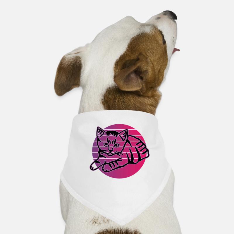 Chat graphique Retro Cat pour les propriétaires de chats Bandana pour chien
