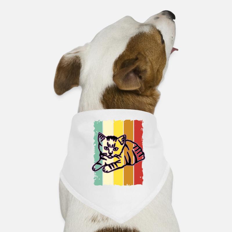 Chat graphique Retro Cat pour les propriétaires de chats Bandana pour chien