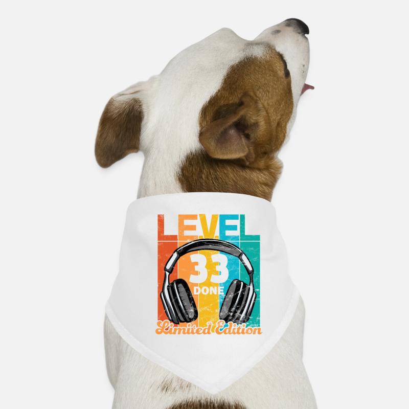 Gaming Birthday 33 Years Level 33 Complete Dog Bandana
