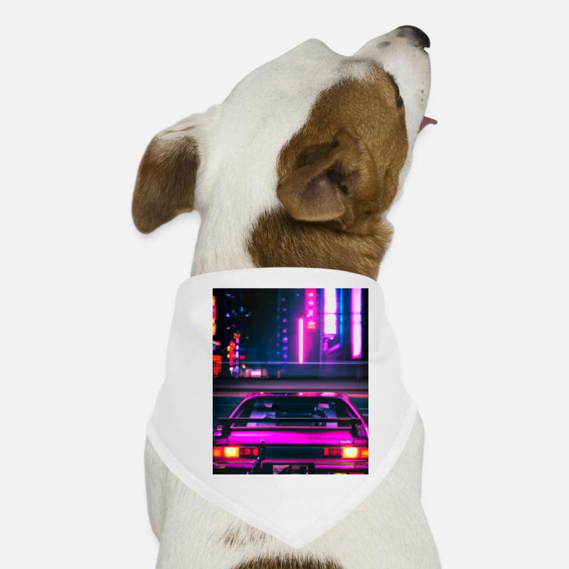 Vaporwave Aesthetic Synthwave Car Dog Bandana