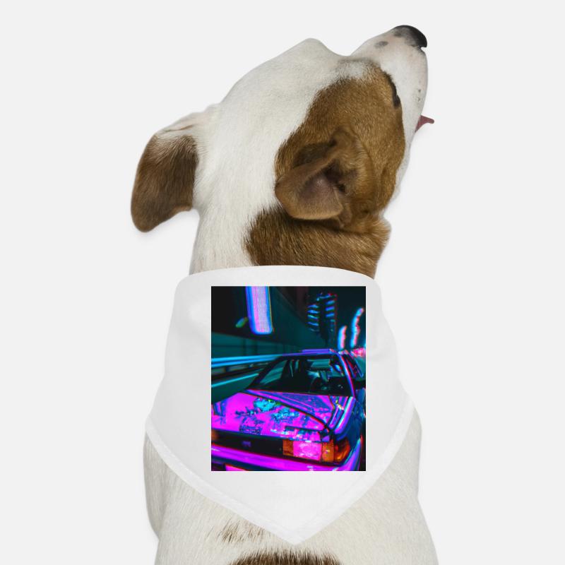 Vaporwave Aesthetic Synthwave Car Hunde-Bandana